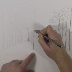 Perspective de paysage en Dessin