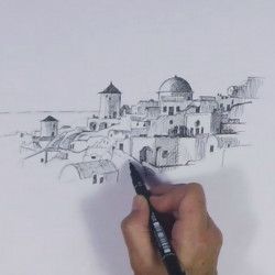 Dessiner un paysage Grec de manière graphique