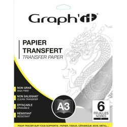 Papier transfert A3 6 feuilles noires - Graph'it 