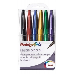 Pochette de 6 Feutres pinceau Funny - Pentel Arts