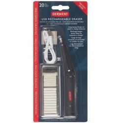 Gomme électrique + câble de charge USB + 20 recharge - Derwent
