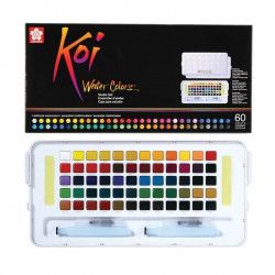 Boite 60 couleurs aquarelles Koi