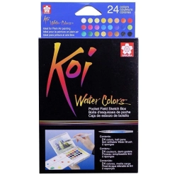 Coffret de 24 couleurs de peintures aquarelles Koi - Sakura