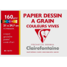 Pochette Dessin à Grain Teintes Vives Assorties 160g