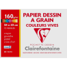 Pochette Dessin à Grain Teintes Vives Assorties 160g