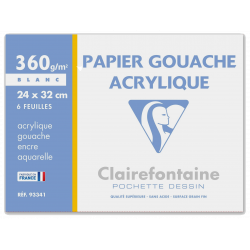 Pochette Papier Gouache et Acrylique 360g