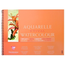 Papier aquarelle Clairefontaine Etival spirale grain fin 300g