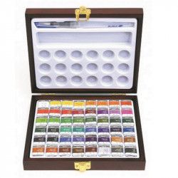 Coffret bois 48 aquarelle 1/2G + 1 pinceau - Wingo