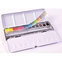 Coffret en métal de 12 1/2 godets Aquarelle au miel  - Sennelier
