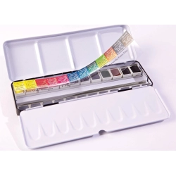 Coffret en métal de 12 1/2 godets Aquarelle au miel  - Sennelier