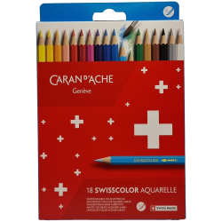 Pochette de 18 Crayons Swisscolor Aquarelle Caran d'Ache