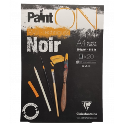 Bloc PAINT ON Noir Multi-technique 250g