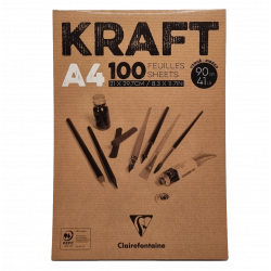 Bloc Kraft brun - Clairefontaine 100F 90g