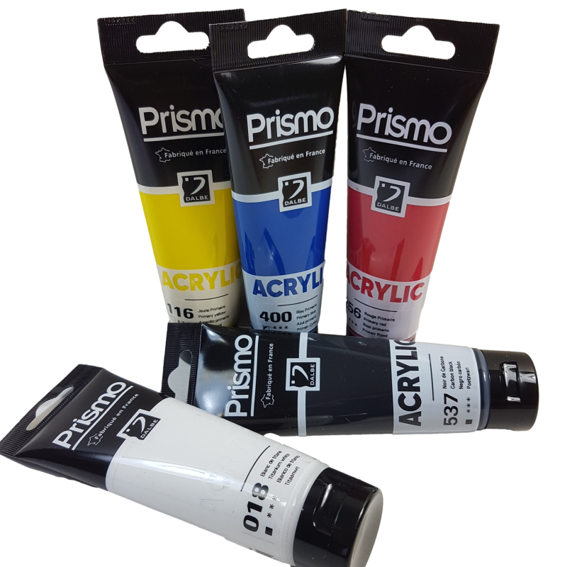 Boîte peinture acrylique Prismo² 5 tubes primaires 120ml