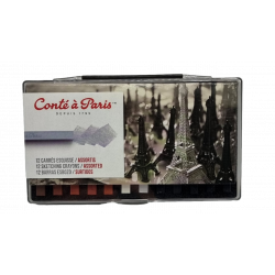 12 Carrés Esquisse Conté