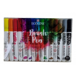 Set de 15 brush pens aquarelle liquide Ecoline 