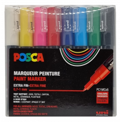 Set 8 marqueurs Posca PC - 1MC