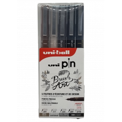 Set x5 feutres uni Pin Brush Art - Uni-Ball