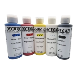 Pack primaire de 5 couleurs acrylique 118ml - Golden Fluid