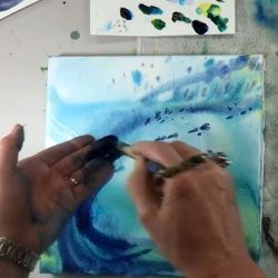 Le voyage de l'eau à l'aquarelle : Une vague