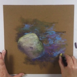 Un rocher dans l'eau au Pastel