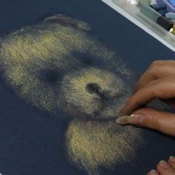 Un vieux nounours au pastel