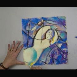 Un vitrail à la Chagall au Pastel