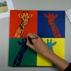 Découverte de l'acrylique avec une girafe pop-art !