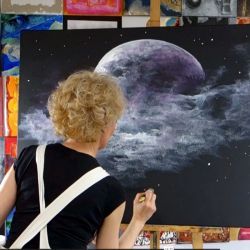 Lachez-prise avec une nouvelle planète à l'Acrylique