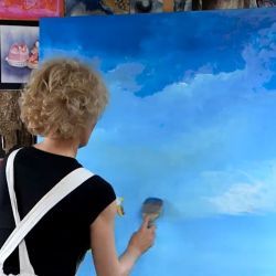 Peindre un ciel bleu à l'Acrylique