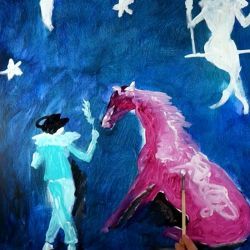 Lâchez-prise à l'acrylique avec un cirque façon Chagall