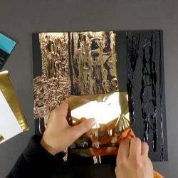 Tableau Feuilles Miroir et Mixtion en gel