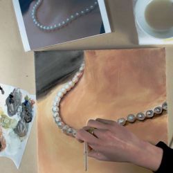 Peindre un collier de perles à l'huile