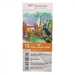 Coffret de 18 Feutres secondaire double pointe Tombow - ABT