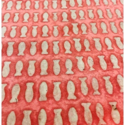 Poissons sur fond rose népalais ciré