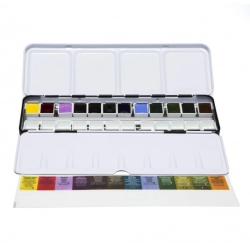 Coffret métal Inspiration de 12 1/2 godets d'aquarelle extra-fine + 12 vides - Daniel Smith