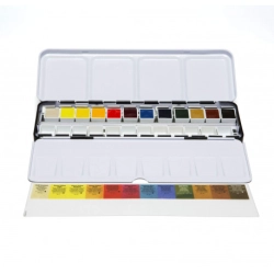 Coffret métal de 12 1/2 godets d'aquarelle extra-fine  + 12 vides - Daniel Smith