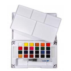Boîte plastique Aquarelle fine Start 24 demi-godets - Wingo