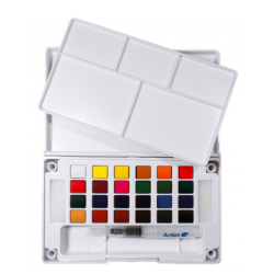 Boîte plastique Aquarelle fine Start 24 demi-godets - Wingo