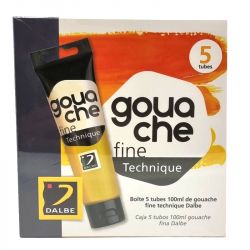 Coffret primaire de 5 Gouache fine 100ml- Dalbe