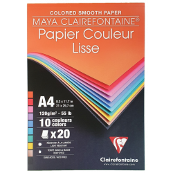 Bloc Dessin Lisse Couleurs Clairefontaine, 120 g