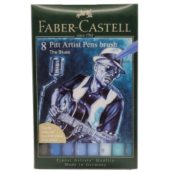 Pochette 8 feutres Pitt The Blues - Faber Castel