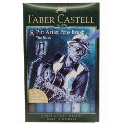 Pochette 6 feutres Pitt "Black & Grey" - Faber Castel