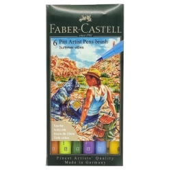 Pochette 6 feutres Pitt Summer vibes - Faber Castel