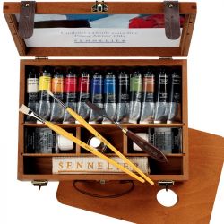 Coffret bois huile extra-fine Sennelier - 12 x 40ml