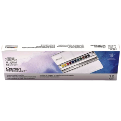 Coffret de 12 1/2 godets de peinture aquarelle fine - Winsor & Newton