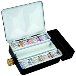 Boite en métal aquarelle extra-fine Horadam 8 demi-godets + réservoir - Schmincke