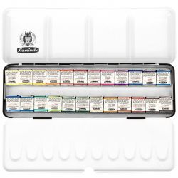 Boîte en métal aquarelle extra-fine Horadam 24 demi-godets - Schmincke