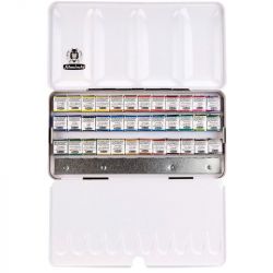 Boîte en métal aquarelle extra-fine Horadam 36 demi-godets - Schmincke
