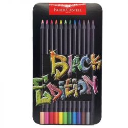 Crayons de couleurs Black Edition x12 - Faber-Castell